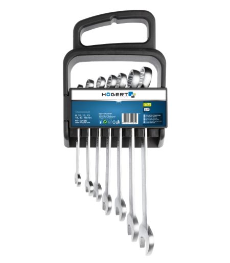 HOEGERT Set viličasto obročnih ključev 8-19mm, 7-delni HT1W490