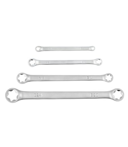 HOEGERT Set obročnih ključev Torx, 4-delni, E6-E24, HT1W590