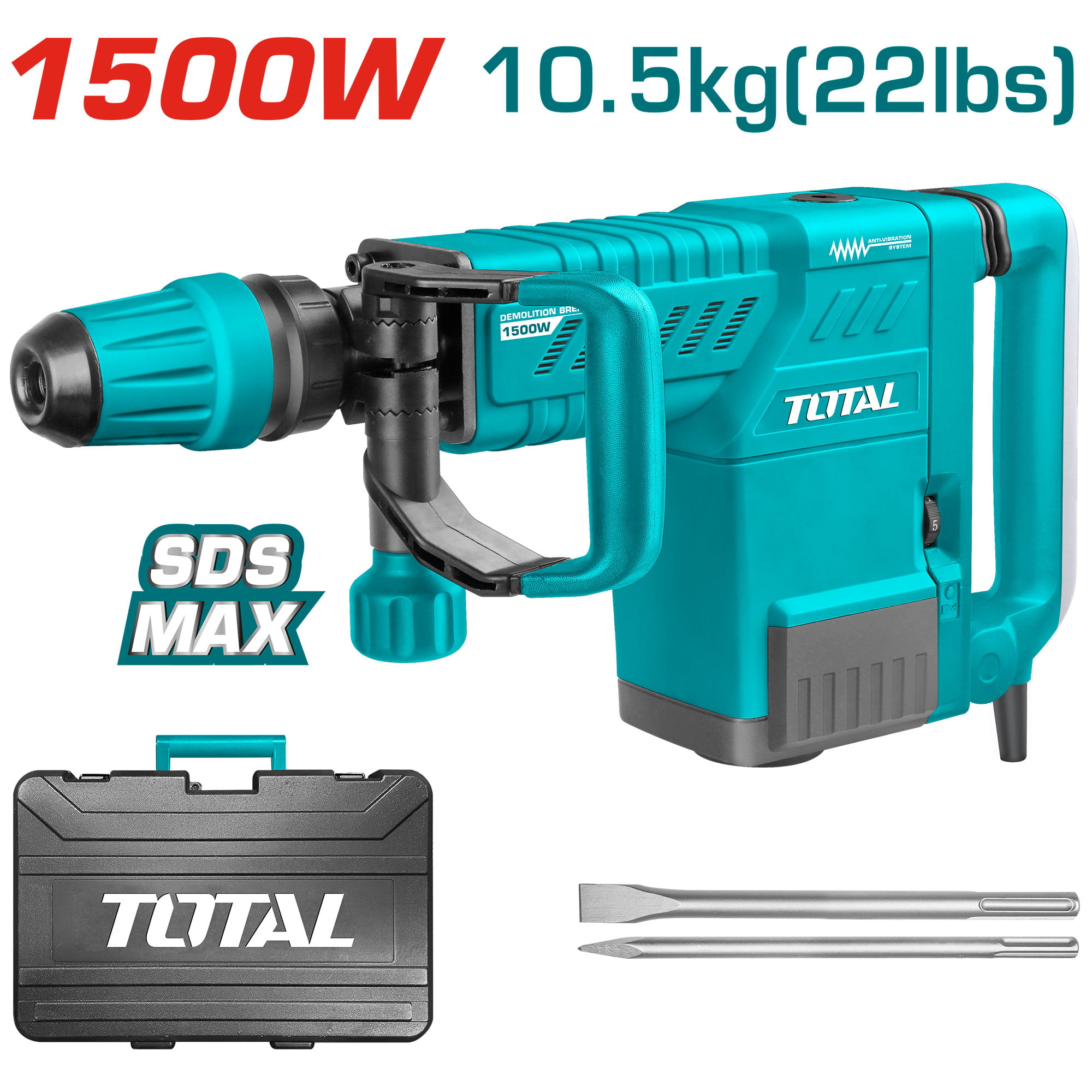 Električno kladivo za rušenje 1500W, SDS Max/1900bpm/25J/ INDUSTRIAL (TH215002)