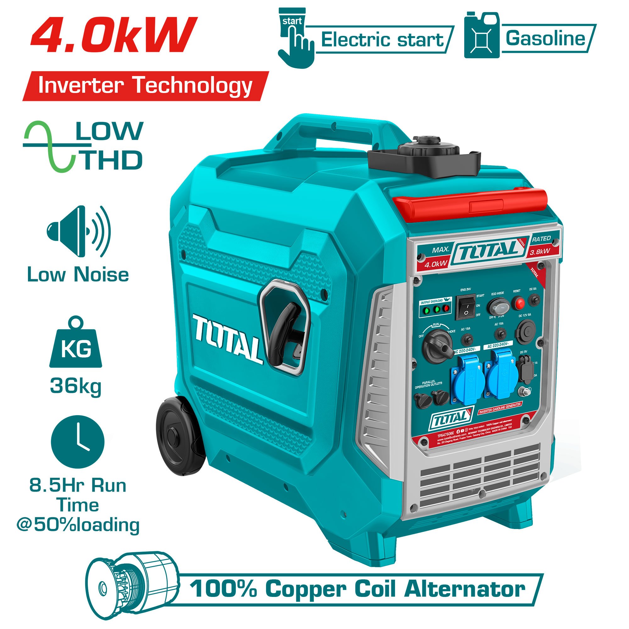 Inverterski bencinski generator 4KW/12L/  INDUSTRIAL (TP547506E)