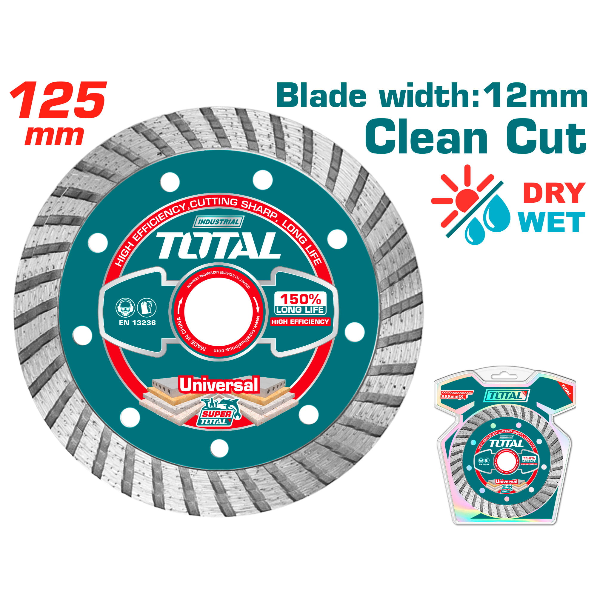 Turbo diamantna rezalna plošča 125(5)X22mm / 12mm /INDUSTRIAL (TAC2131251)