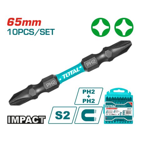 10-delni set udarnih nastavkov za izvijač 65mm/ INDUSTRIAL (TACIM16PH233)
