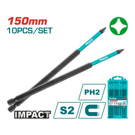 10-delni set udarnih nastavkov za izvijač 150mm/ INDUSTRIAL (TACIM16PH263)