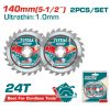 Set ultra tankih listov za žago TCT, 140mm /2kos/ INDUSTRIAL (TAC2331403)