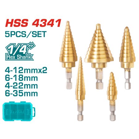 5-delni set stopenjskih svedrov HSS 4341 INDUSTRIAL (TACSD2051)