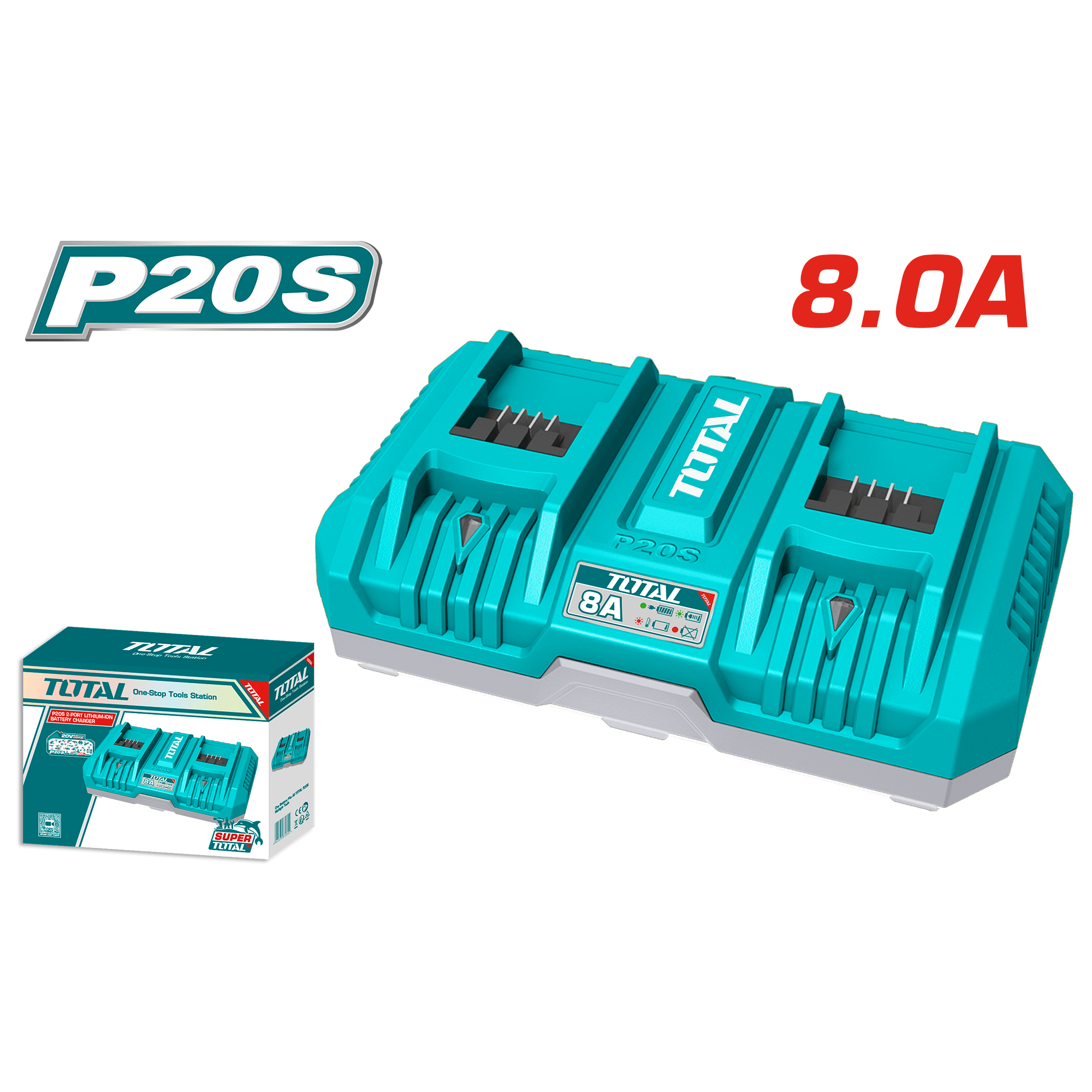 Akumulatorski polnilnik baterij 2-polnilnik 8A / P20S / INDUSTRIAL (TFCLI2082)