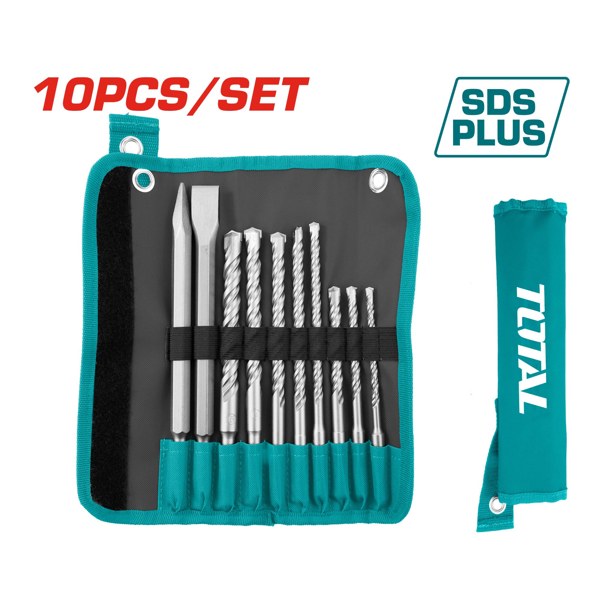 10-delni set udarnih svedrov in dlet SDS Plus (TACSD19101)