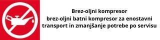 Brez-oljni kompresor brez-oljni batni kompresor za enostavni transport in zmanjšanje potrebe po servisu